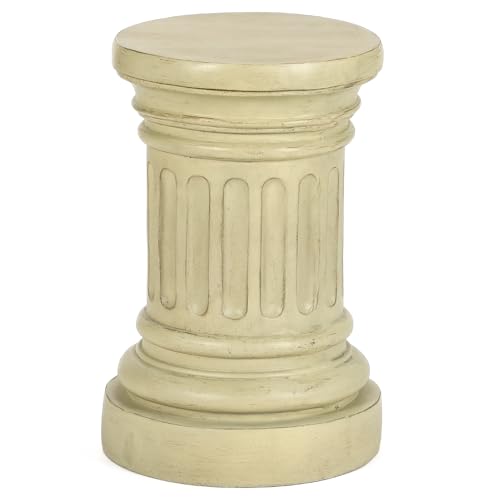 18" Roman Column Pedestal Stand for Statues, MgO Weatherproof Plinth