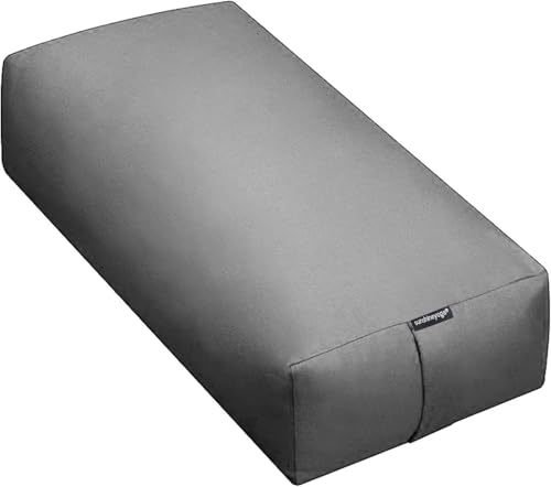 Firm Large Yoga Bolster, 24x12x6in - color: Cool Gray - Zippered Cover, size: 1 Pack