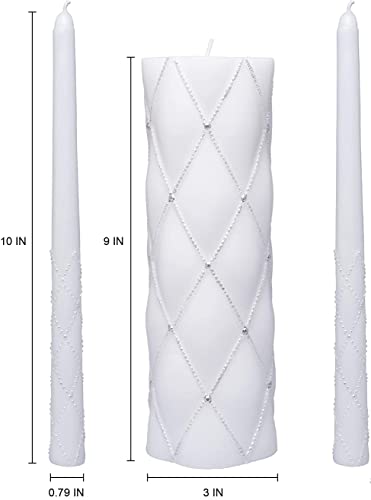 Hosley 11.5" High White Wedding Unity Candle Set. Great for Weddings Party Special Events and Emergency Lighting Reiki Spa Meditation. W5 - color: White