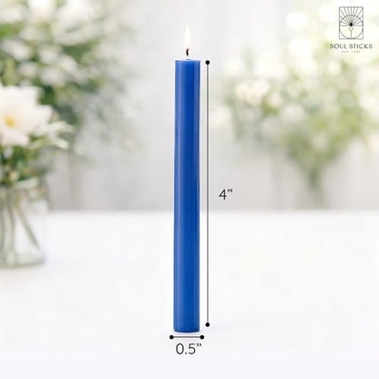SOUL STICKS Tranquility Magic Spell Chime Taper Candles 20 Pack - Ideal for Altar, Rituals, Ceremonies, Meditation Blue Tapered Candle for Witchcraft Supplies, Wiccan Supplies, Candles Clearance - color: Tranquility Light Blue Chime Candles