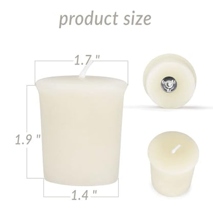 16PCS Beeswax Votive Candles, Cream White, 12H Burn, Prayer & Memorial - color: White