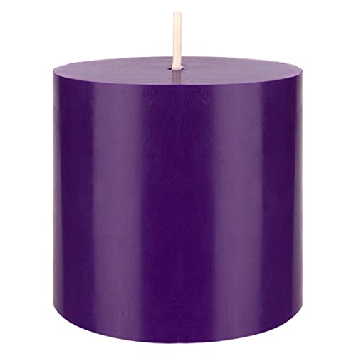 Mega Candles 1 pc Unscented Solid Purple Pillar Candles, Hand Poured Premium Wax Candle 3 Inch x 3 Inch, Home Décor, Spas, Weddings, Occasions, Party, Centerpieces, Holidays, Vigils, Prayers - color: Purple, size: 1 Piece