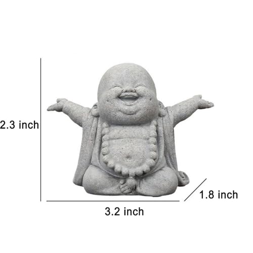 OwMell Japanese Jizo Monk Buddha Statue Figurine Aquarium Garden Decor - color: Laughing Buddha Small