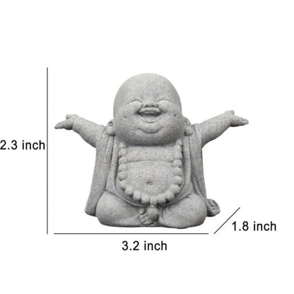 OwMell Japanese Jizo Monk Buddha Statue Figurine Aquarium Garden Decor - color: Laughing Buddha Small