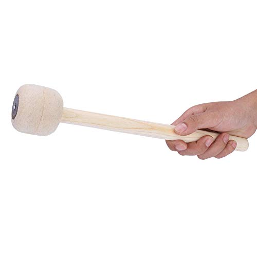 Alomejor Bass Drum Mallets,Soft Play Wool Felt Head,Percussion Mallets,Wooden Handle for Marching Band Drummers Orchestra Practice Concerts