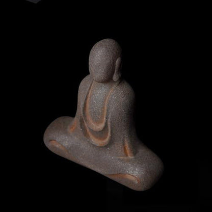 Faceless Buddha Statue, Cast Iron Buddha Figurine, Indoor Outdoor Zen Decor - style: Egoless