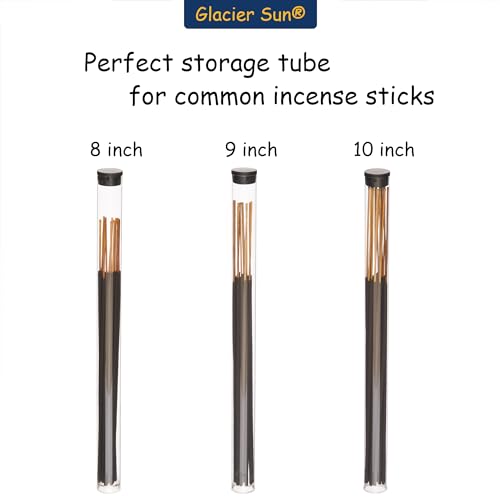 Clear Plastic Tube with Black lid, Storage Holder for 8-10 inch Incense Sticks, Preserves Aroma (24) - size: 24 Pack