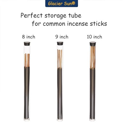 Clear Plastic Tube with Black lid, Storage Holder for 8-10 inch Incense Sticks, Preserves Aroma (24) - size: 24 Pack