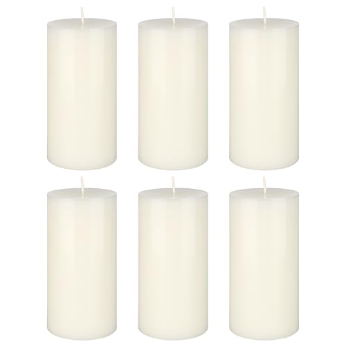 Mega Candles 6 pcs Unscented Solid Off White Pillar Candles, Hand Poured Premium Wax Candle 3 Inch x 6 Inch, Home Décor, Spas, Weddings, Occasions, Party, Centerpieces, Holidays, Vigils, Prayers - color: Off-White, size: 6 Pieces