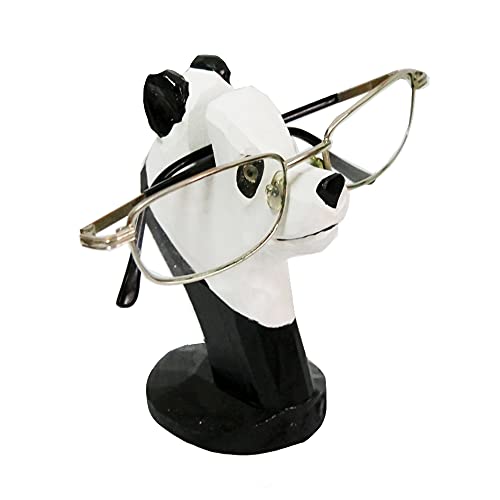 Red Dollar Handmade Wood Carved Animal Eyeglass Holder, Sunglasses Display Stand, Nightstand Home Office Desk Decor, Christmas Holiday New Year Business Gift for Men Women Adults (Panda) - color: Panda