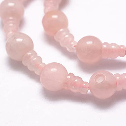 10 Sets Natural Rose Quartz Buddhist Mala Guru Bead Set 10mm 3 Hole Gemstone Energy Healing Stone Prayer Bead for Mala Bracelet Rosary Necklace Jewelry Making - color: Rose Quartz
