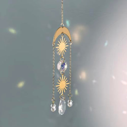 Crystal Suncatcher for Windows - Rainbow Maker Sun Catchers with Prisms Angel Wind Chime Hanging Ornament for Christmas Wedding Garden Home Decor Gift