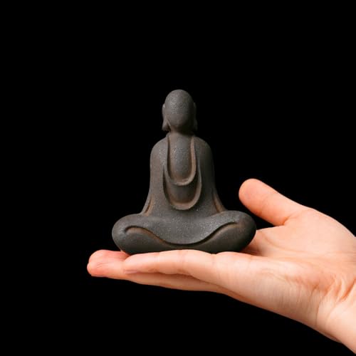 Faceless Buddha Statue, Cast Iron Buddha Figurine, Indoor Outdoor Zen Decor - style: Egoless