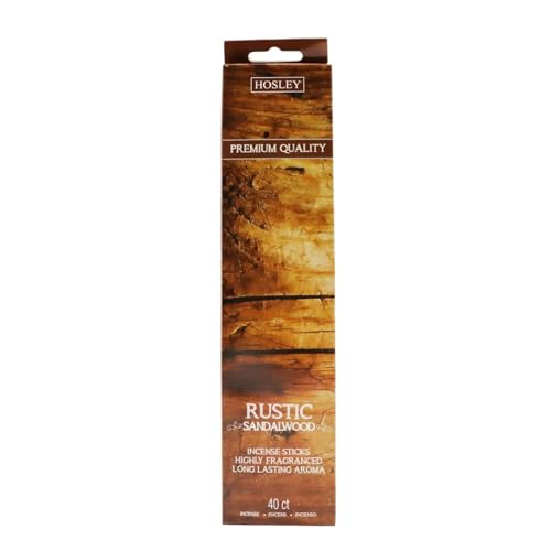 Hosley 40 Pack Incense Sticks – Rustic Sandalwood – Perfect for Home, Meditation & Aromatherapy - color: Rustic Sandalwood-40