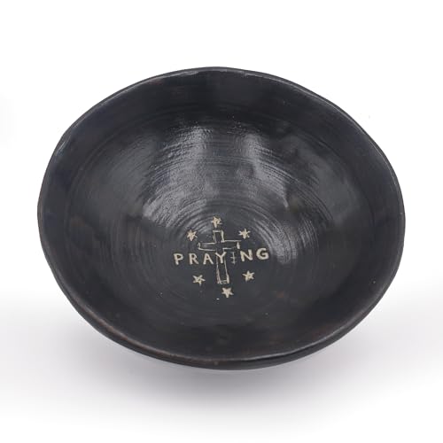 Prayer Offering Ritual Bowl Plate Great for Use Candles Tray Religious Spiritual Gifts （Black Praying） - style: Black Praying