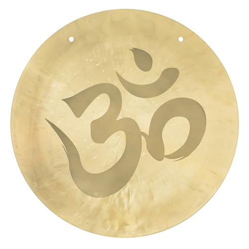 Om Gongs - Includes Rope and Chinese Mallet/Om Engraved Bronze Gong/Great for Meditation & Yoga/Made of Bronze - size: 12" Om Wind Gong