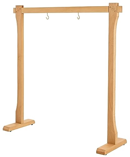 40" Wood Gong Stand, Solid Beech — MADE IN EUROPE — for Meditation, Sound Healing Therapy and Yoga, 2-YEAR WARRANTY - size: Large