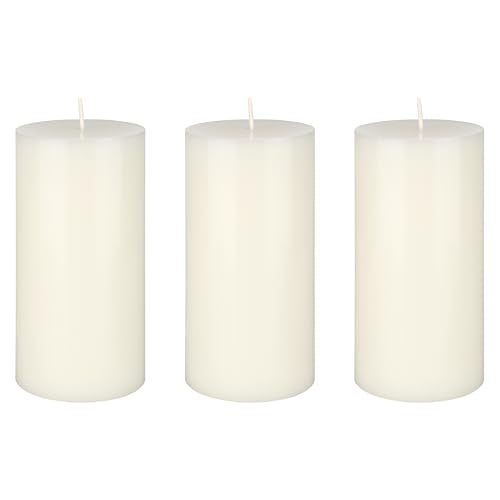 Mega Candles 3 pcs Unscented Solid Off White Pillar Candles, Hand Poured Premium Wax Candle 3 Inch x 6 Inch, Home Décor, Spas, Weddings, Occasions, Party, Centerpieces, Holidays, Vigils, Prayers - color: Off-White, size: 3 Pieces