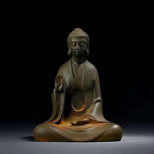 Faceless Buddha Statue, Cast Iron Buddha Figurine, Indoor Outdoor Zen Decor - style: Fearless