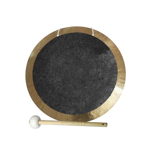 Arborea Sound Healing and Therapy Wind Gong Includes Gong Mallet & Hanging String Beautiful Sound Bronze Alloy Quality Great 24" Meditation Gong - color: Eclipse Wind Gong, size: 24"