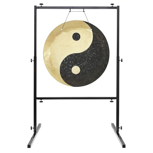 20" to 26" Taoist Breeze Gongs on Stands - Includes Gong, Stand, & Mallet/Yin & Yang/Perfect for Meditation & Sound Healing - size: 24" on Rambo Rimbaud Stand