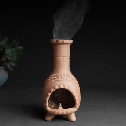 Mexican Style Terracotta Palo Santo Holder,Handmade Chiminea Incense Dish - color: Terracotta - Mexican Palo Santo Holder