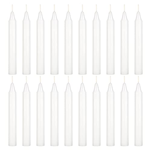 Mega Candles Mini Taper Chime Spell Candle 20 Count 4" x 1/2" White - color: White, size: 20 Pieces