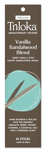 Triloka Premium Incense, Vanilla-Sandalwood Blend, 10 Sticks - color: Vanilla-sandalwood Blend, size: 10 Count
