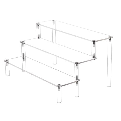 3 Steps Clear Acrylic Display Riser Cupcake Stand Display for Decoration and Organizer - size: 3 tier