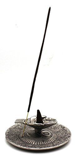 Govinda - Tibetan Incense Burner Offering Hands with OM - 4.5 Inches Diameter X 1.25 Inches High