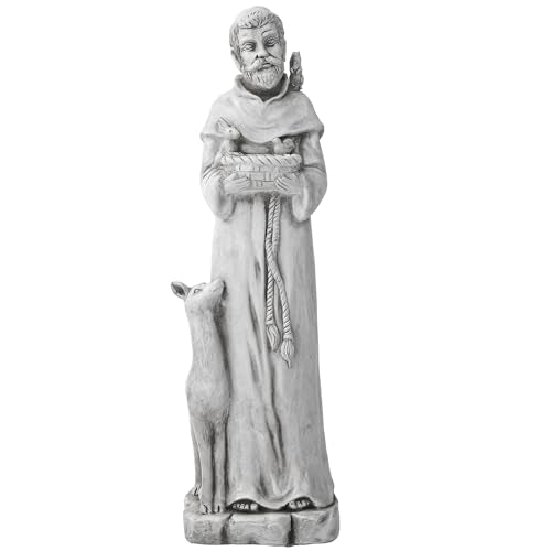 36.2" St Francis Garden Statue,Outdoor Catholic Sculpture - color: St Francis-36.2"