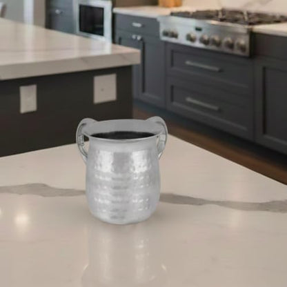 UNBREAKABLE WASHING CUP: Stainless Steel Netilat Yadayim Cup 5-Inch Tall Elegantly Brushed 2-Handle Wide-Mouth Ritual Cleaning Water Vessel - color: Set 30