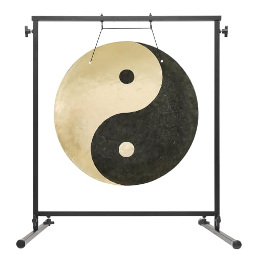 20" to 26" Taoist Breeze Gongs on Stands - Includes Gong, Stand, & Mallet/Yin & Yang/Perfect for Meditation & Sound Healing - size: 24" on Fruity Buddha Stand