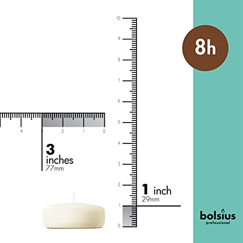 BOLSIUS 3 Inch Ivory Floating Candles - 48 Count Unscented - Premium European Quality - Imbue Breathtaking Ambiance for Romantic Wedding Centerpieces, Decorations, Events, Pool, Holiday, and Parties - size: 3 Inch, style: 4 Pack