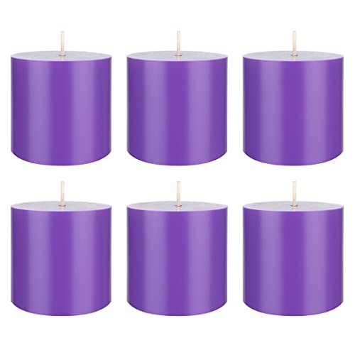 Mega Candles 6 pcs Unscented Solid Lavender Pillar Candles, Hand Poured Premium Wax Candle 3 Inch x 3 Inch, Home Décor, Spas, Weddings, Occasions, Party, Centerpieces, Holidays, Vigils, Prayers - color: Lavender, size: 6 Pieces