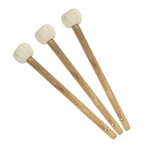 Unlimited Chinese Gong Mallets - Set of 3 - Includes 3 Mallets/Smooth Handles/For 6 in to 40 in Gongs/Great for Sound Healing & Meditation Toolkit - size: For 6"-12" Gongs