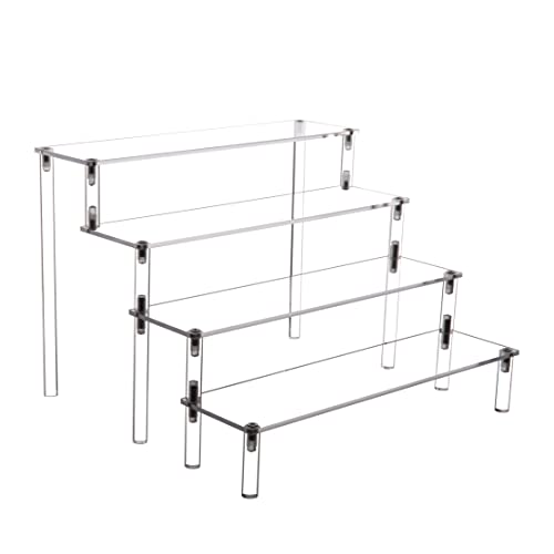 Acrylic Stands for Display,4 Tier Clear Cupcakes Perfumes Figurines Display Stand Risers Shelf for Decoration and Organizer - size: 4 tier
