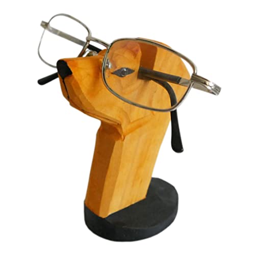Red Dollar Handmade Wood Carved Animal Eyeglass Holder, Cute Sunglasses Display Stand, Nightstand Home Office Desk Decor, Christmas Holiday New Year Business Gift for Men Women Adults (Brown Dog) - color: Brown Dog