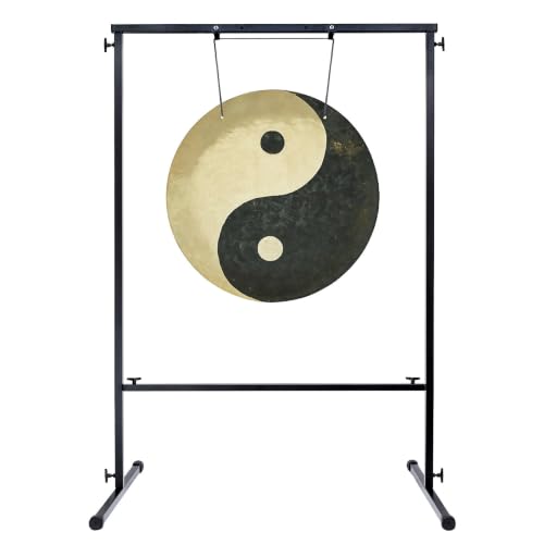 20" to 26" Taoist Breeze Gongs on Stands - Includes Gong, Stand, & Mallet/Yin & Yang/Perfect for Meditation & Sound Healing - size: 26" on Best Friend Stand