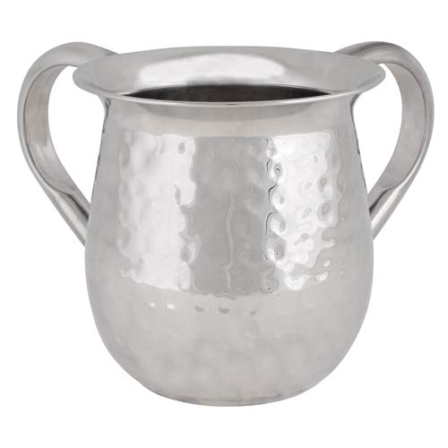 UNBREAKABLE WASHING CUP: Stainless Steel Netilat Yadayim Cup 5-Inch Tall Elegantly Brushed 2-Handle Wide-Mouth Ritual Cleaning Water Vessel - color: Set 30