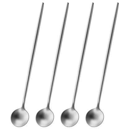 DEHOV 7.95 Inches SS18/10 Long Handle Iced Tea Spoons,Set Of 4 Satin Finishing Stainless Steel Long Spoons For Stirring Cocktail,Ice Cream,Milk,Iced Teaspoons Set - color: Silver, size: 7.95 Inch
