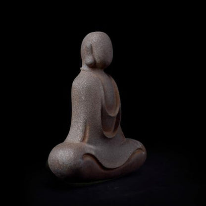 Faceless Buddha Statue, Cast Iron Buddha Figurine, Indoor Outdoor Zen Decor - style: Egoless