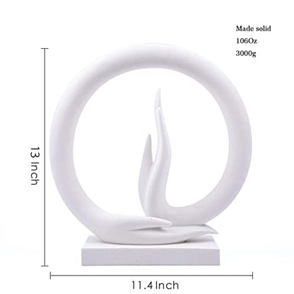 Carefree Fish White Sandstone Buddha Hand Statue Yoga Decor The Art of Minimalism Valuable Collection (Solid 6.6 Pounds) - color: White Sandstone