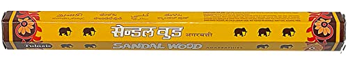 Tulasi Sandalwood Agarbathies | Set of 6 Hex Tubes | 20 Grams per Tube