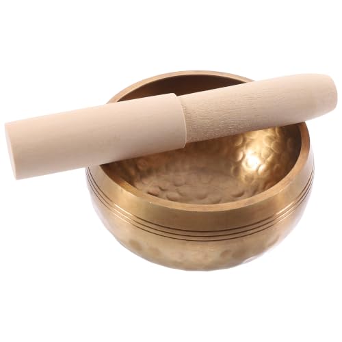 ibasenice Tibetan Singing Bowl Handmade Sound Bowl with Mallet Meditation Chime for Yoga Relaxation Prayer Sound Therapy 3.14 in - size: 8X8CM