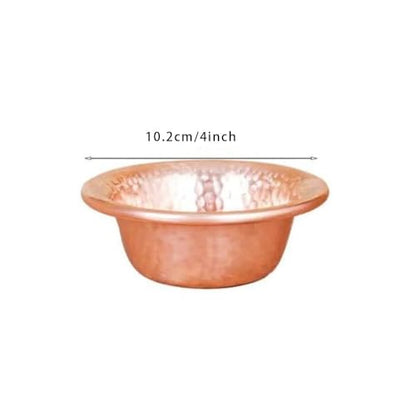 Copper Hammered Offering Bowl, Tibetan Buddhist Supplies, Incense Burner,Copper Bowl Ash Catcher for Altar,Rituals, Incense, Smudging