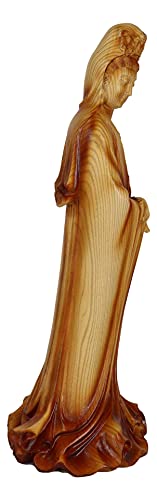 Ebros Bodhisattva Kuan Yin Standing with A Jar of Pure Water Statue 11.5" Tall Goddess Guan Yin Compassion of All Buddhas Figurine Guanyin Faux Wood Resin