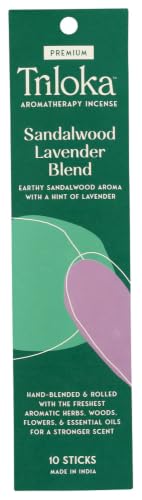 Triloka Premium Incense, Sandalwood Lavender Blend, 10 Sticks - color: Sandalwood Lavender Blend, size: 10 Count