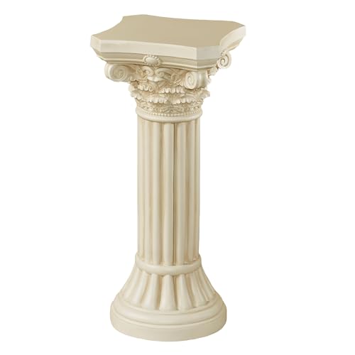 Touch of Class Corinthian Column Pedestal, Ivory Wash, Small, 24" H