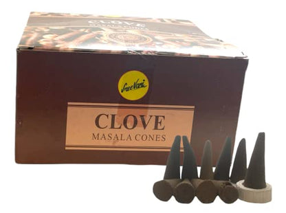 Sreevani Natural Masala Incense Cones and Holder Bundle, 120 Cones Total, Clove